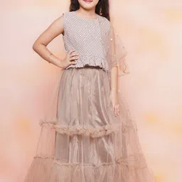 Aj DEZInES Girls Embroidered Ready to Wear Lehenga & Blouse With Dupatta-image-22