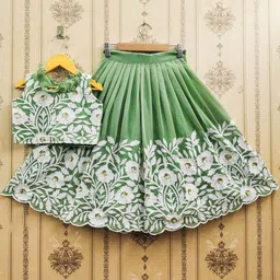 BAESD Girls Embroidered Sequinned Pure Georgette Ready to Wear Lehenga & Choli-picture-12