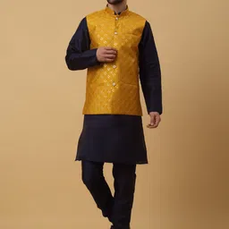 KRAFT INDIA Mandarin Collar Sequinned Kurta With Churidar-image-74