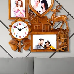 Attractionz Beige and White Analogue Contemporary Wall Clock Core-50
