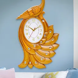 Attractionz Beige Contemporary Oval Shaped Wall Clock-image-63