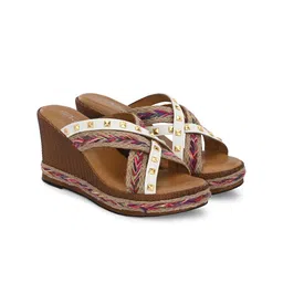 Delize Embellished Leather Wedge Heels-55