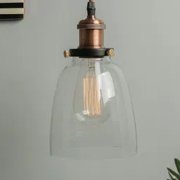 Homesake Transparent Solid Bell-Shaped Glass Handcrafted Hanging Light-image-86