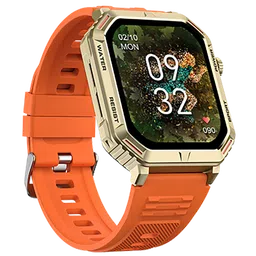 FIRE-BOLTT Commando Smartwatch with Bluetooth Calling (49.5mm AMOLED Display, IP68 Water Resistant, Orange Strap) image 5