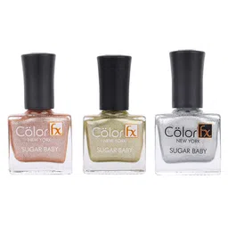Color Fx Set Of 3 Sugar Baby Nail Enamels 9ml Each - 101 + 106 + 108-51