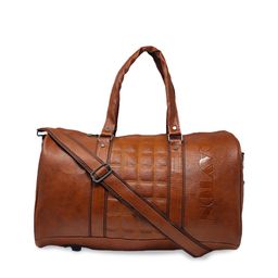 CRAYTON Textured Leather Duffel Bag-10