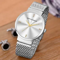 Mast & Harbour Men Stainless Steel Bracelet Style Straps Analogue Watch HOBMH-213-SL-38