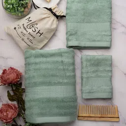 MUSH Green 3 Pcs Bamboo Bath Towels-picture-46