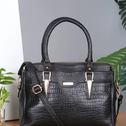 Teakwood Leathers Textured Leather Structured Handheld Bag-50