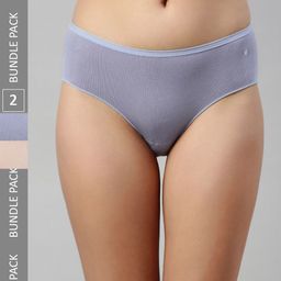 Enamor Women Pack Of 2 Mid-Rise Pure Cotton Bikini Briefs-picture-28