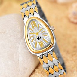 CRESTELLO Men Patterned Dial & Bracelet Style Straps Analogue Watch CR-CBR133-SLVTTN-14