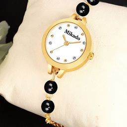 Mikado Women Embellished Dial & Stainless Steel Straps Analogue Watch-Gold Wom-image-89