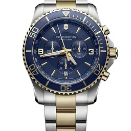 Victorinox Men Textured Dial & Stainless Steel Bracelet Style Straps Analogue Watch 241791-6