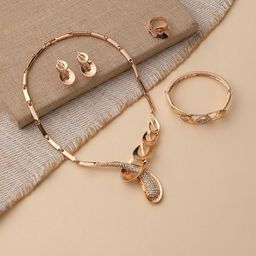 DressBerry Gold-Plated Stones-Studded Jewellery Set-image-53