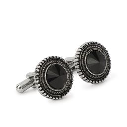 Alvaro Castagnino Silver-Toned & Black Cufflink-image-102