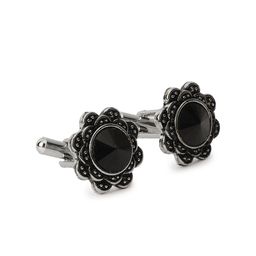 Alvaro Castagnino Silver-Toned & Black Cufflink-image-105