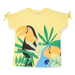 Gini and Jony Girls Yellow Printed Extended Sleeves Top-picture-25