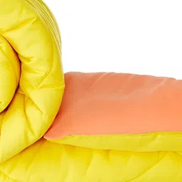 RF RELAXFEEL Yellow & Peach Microfiber Heavy Winter 233 GSM Double Bed Comforter-image-88