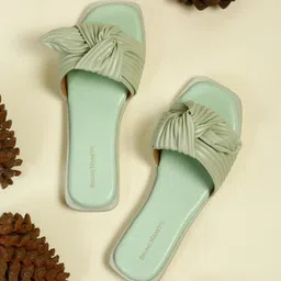 Bruno Manetti Women Sea Green Textured Flats-5