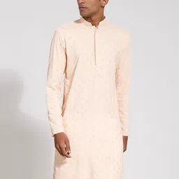 VASTRAMAY Ethnic Motifs Embroidered Sequinned Straight Kurta-image-91