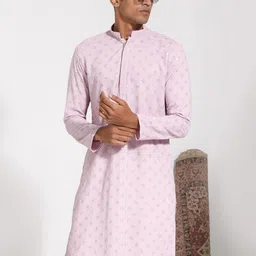 VASTRAMAY Ethnic Motifs Embroidered Sequinned Straight Kurta-image-92