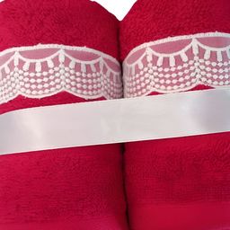 GAB Red 2 Pieces 500 GSM Pure Cotton Hand Towels-9