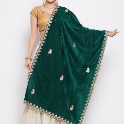Clora Creation Embellished Velvet Dupatta-picture-40