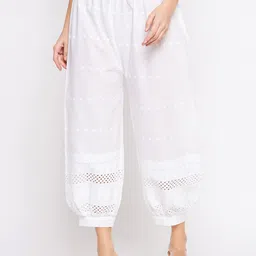 Castle Lifestyle Women Embroidered Hem Design Mid Rise Cotton Loose-Fit Salwar-image-16