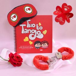 Indigifts 4-Pieces Handcuff, Eyemask, Activity Book & Rose Valentine Day Gift-image-83