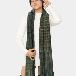 513 Girls Knitted Self Design Acrylic Beanie Cap and Muffler Set-image-96