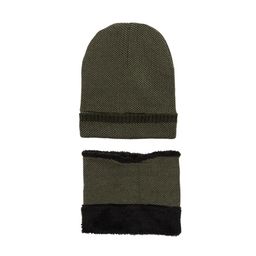 Status Quo Men Self Design Acrylic Beanie & Muffler Set-24