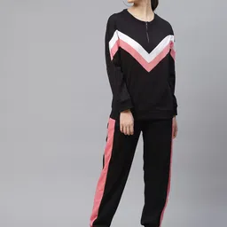 Laabha Women Black & White Striped Detail Tracksuit-picture-33