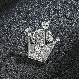 SYGA Men Crown Charm Gemstone Chest Brooch-picture-11