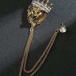 SYGA Men Stone-Studded Brooch-image-10