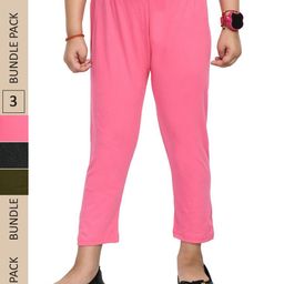 IndiWeaves Girls Pack Of 4 Pure Cotton Capris-image-89