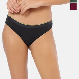 bummer Pack of 3 Women Anti Microbial Mid Waist Bikini Briefs-image-7