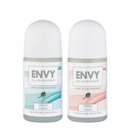 Envy Aqua Marine & Pearl White Long Lasting Roll-on Deodorant Combo - 50ml Each-0