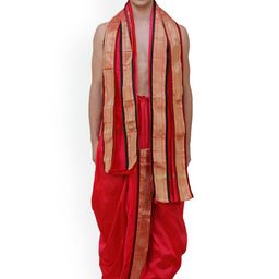 Exotic India Men Ready to Wear Dhoti & Angavastram Set-picture-37