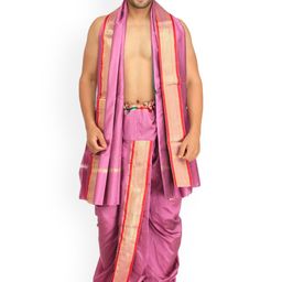 Exotic India Ready to Wear Dhoti with Angavastram-image-8