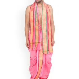 Exotic India Men Ready to Wear Dhoti With Angavastram-image-71