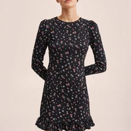 MANGO Black & Red Floral Sheath Dress-image-45