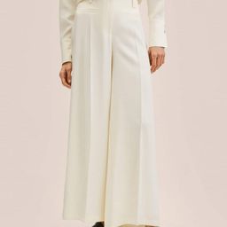 MANGO Women Off White Straight Fit High Waist Trousers-image-20