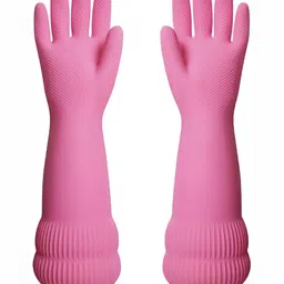 RBGIIT Pink Rubber Garden Cleaning Gloves-12