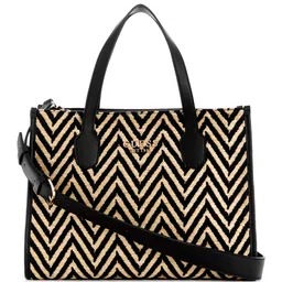 GUESS Chevron Woven Design Structured Handheld Bag-54