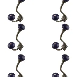 IndianShelf Blue and Goldtoned 6 Pieces Ceramic Wall Hooks-image-41