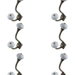 IndianShelf Grey and Bronze 6 Pieces Ceramic Wall Hooks-image-2