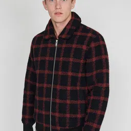 Matinique Checked Spread Collar Bomber Jacket-picture-9