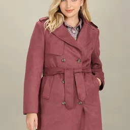 U.S. Polo Assn. Women Notched Lapel Longline Trench Coat-picture-4