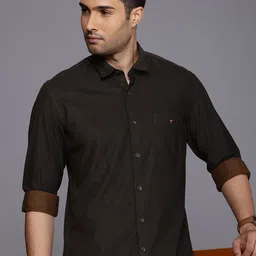 Louis Philippe Sport Pure Cotton Slim Fit Floral Printed Corduroy Shirt-image-60