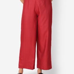 Fabindia Women Maroon Ethnic Palazzos-image-91